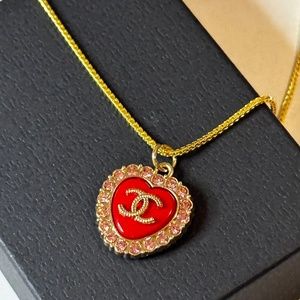 CHANEL upcycled red and pink necklace